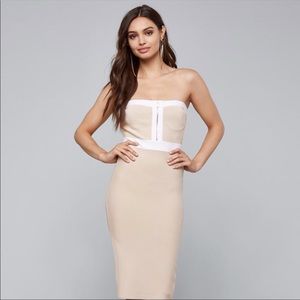 bebe Aaron Strapless Zip Front Dress